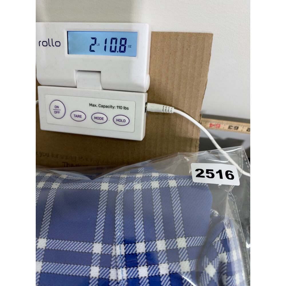 NWT Marina Rinaldi Blue & White Checked Overcoat US 16 Preppy Coastal Academia - Picture 12 of 12